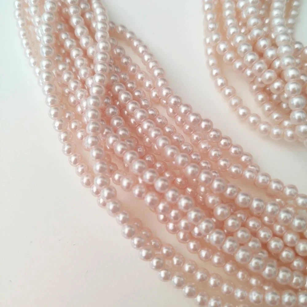 Vintage multi strand pink beaded necklace and bracelet set
